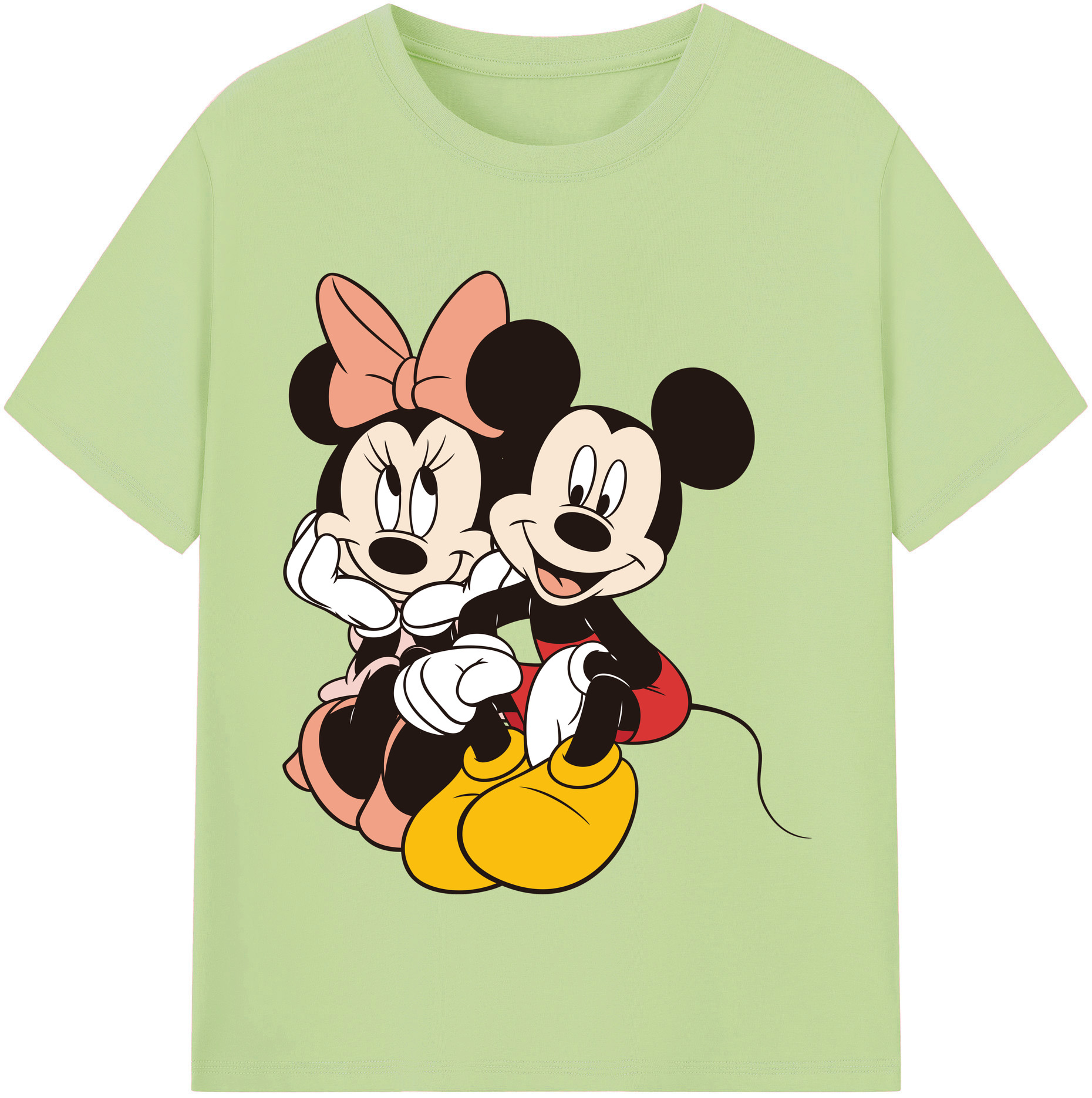 （画像用） ミッキーマウス Mickey Mouse 綿100％半袖Tシャツ（フロントプリント）